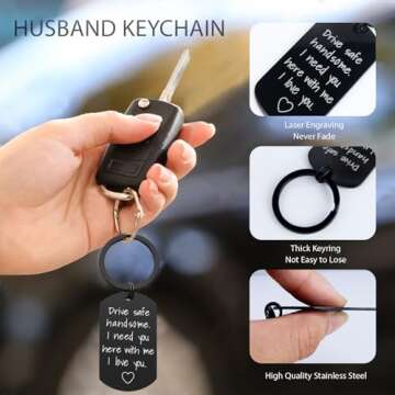 Husband Valentines Day Gifts, 8PCS Valentines Day Gifts for Him Husband Bulk Set Includes Tumbler Straw Apron Socks Key Chain, Best Husband Ever Gifts from Wife for Anniversary Birthday Christmas