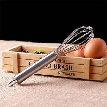 Stainless Steel Whisk Kitchen Whisk Set for Cooking, Blending, Whisking, Beating, Stirring,(8",10",12")