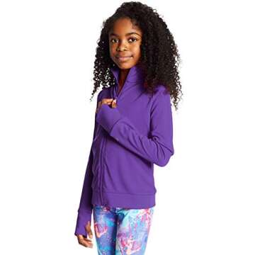 C9 Champion Girls' Cardio Jacket, New Bright Plum, Medium