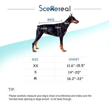 SCENEREAL Small Dog Harness - Step in Soft Adjustable Reflective Mesh Vest for Puppy Cats, Black