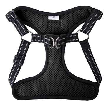 SCENEREAL Small Dog Harness - Step in Soft Adjustable Reflective Mesh Vest for Puppy Cats, Black