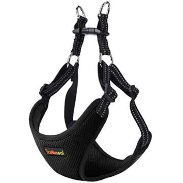 SCENEREAL Small Dog Harness - Step in Soft Adjustable Reflective Mesh Vest for Puppy Cats, Black