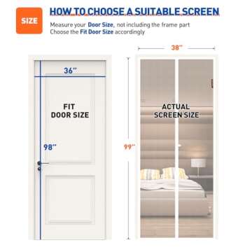 MAGZO Magnetic Screen Door Fit Door Size 36 x 98 Inch, Screen Size 38" x 99" Strong Magnet Door Mesh...