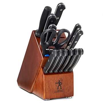 HENCKELS Couteau 14-pc Knife Block Set | 6 Steak Knives, Paring Knife, Serrated Utility Knife, Prep ...