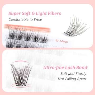 LA MAESII Individual Eyelash Clusters for Natural Beauty