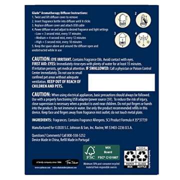 Glade Aromatherapy Diffuser & Essential Oil, Air Freshener for Home - Find Clarity Scent with Notes ...