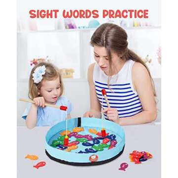 GAMENOTE Magnetic Fishing Game for Learning Sight Words