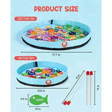 GAMENOTE Magnetic Fishing Game for Learning Sight Words