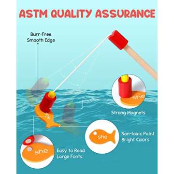 GAMENOTE Magnetic Fishing Game for Learning Sight Words