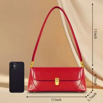 cuiab Women's Shoulder Bag, Shoulder Bag for Women, Red Purse, Red Shoulder Bag, Vintage Shoulder Bag(Red)