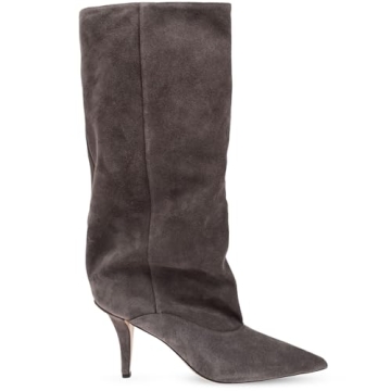 Fuazuzu Brown Stiletto Heel Boots - Elegant Mid Calf Style for Women