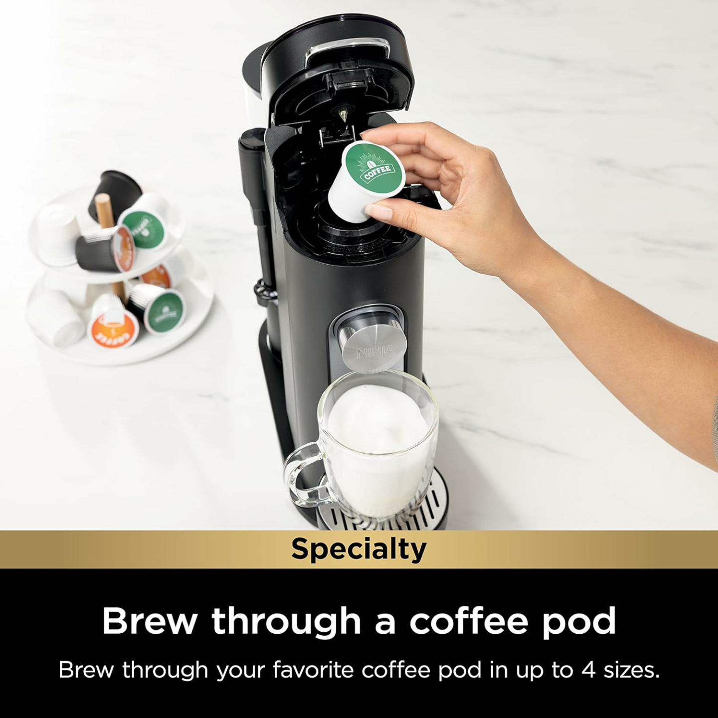 Ninja PB051 Single-Serve Coffee Maker with Frother