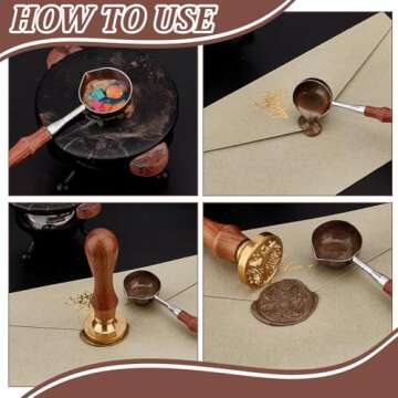 PH PandaHall Butterfly Wax Seal Stamp Kit 30mm Wax Sealing Stamp Removable Retro Brass Head Stamp with Wooden Handle for Halloween Wedding Envelopes Invitation Card Wine Package Decor Gift Wrapping