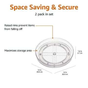 Amazon Basics 2 Tier Lazy Susan - Clear Organizer 2-Pack