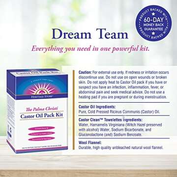 HERITAGE STORE Castor Oil Pack for Natural Detox and Wellness