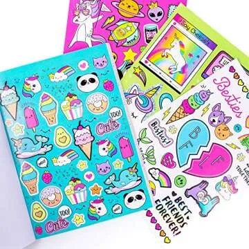 Just My Style® 1500 Sticker Book by Horizon Group USA, Fun Craft Stickers, Cute Gifts for Girls Kids Teens Adults