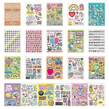 Just My Style® 1500 Sticker Book by Horizon Group USA, Fun Craft Stickers, Cute Gifts for Girls Kids Teens Adults
