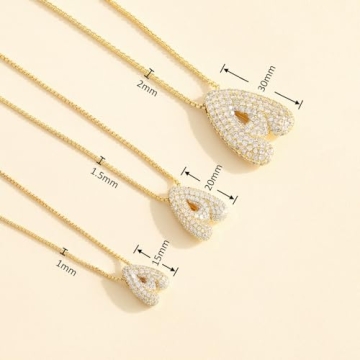 KissYan Bubble Letter Necklace - Customizable Dainty Jewelry
