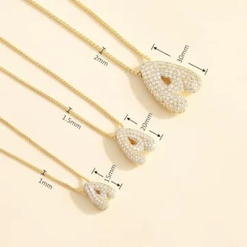 KissYan Bubble Letter Necklace - Customizable Dainty Jewelry