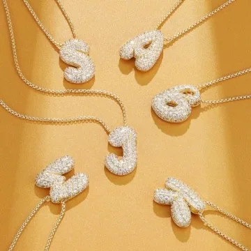 KissYan Bubble Letter Necklace - Customizable Dainty Jewelry