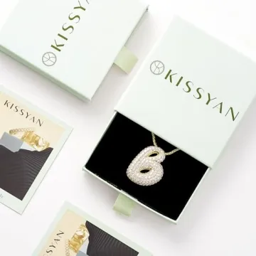 KissYan Bubble Letter Necklace - Customizable Dainty Jewelry