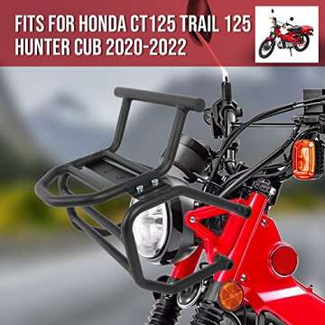 Motoparty Headlight Guard Front Rack for Honda CT125 Trail 125 Hunter Cub 2020-2022 Front Luggage Rack Bracket