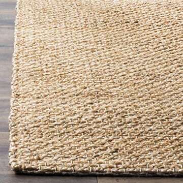 SAFAVIEH Natural Fiber Collection Area Rug - 8' x 10', Natural, Handmade Farmhouse Jute, Ideal for High Traffic Areas in Living Room, Bedroom (NF870A)