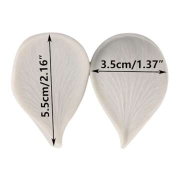 MINFEIDMS Gumpaste Flower Silicone Veining Mold Plumeria Fondant Mold For Cake Decorating Cupcake Topper Candy Chocolate Gum Paste Polymer Clay