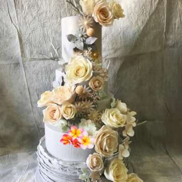 MINFEIDMS Gumpaste Flower Silicone Veining Mold Plumeria Fondant Mold For Cake Decorating Cupcake Topper Candy Chocolate Gum Paste Polymer Clay