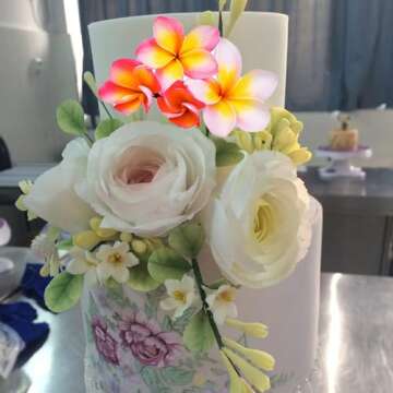 MINFEIDMS Gumpaste Flower Silicone Veining Mold Plumeria Fondant Mold For Cake Decorating Cupcake Topper Candy Chocolate Gum Paste Polymer Clay