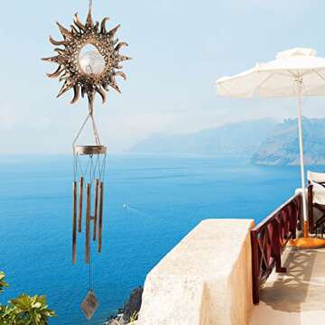 Sun Wind Chimes with Solar Lamp for Home & Garden