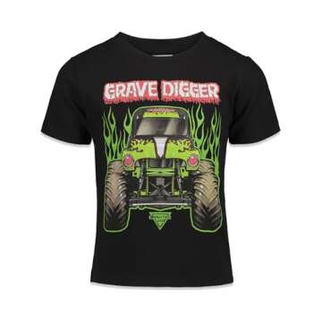 Monster Jam Toddler Boys 3 Pack Graphic T-Shirts Kids Black/Red/Grey 5T