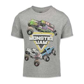 Monster Jam Toddler Boys 3 Pack Graphic T-Shirts Kids Black/Red/Grey 5T