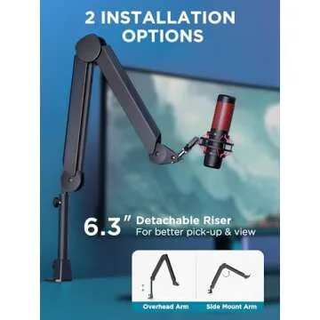 InnoGear Mic Boom Arm - Premium Microphone Stand with Cable Management