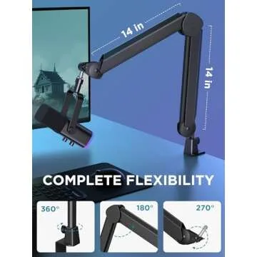 InnoGear Mic Boom Arm - Premium Microphone Stand with Cable Management