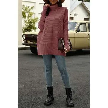 EFAN Women's Turtleneck Oversized Sweater for Winter