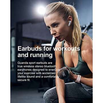 GUANDA True Wireless Stereo Bluetooth Earbuds with Charging Case