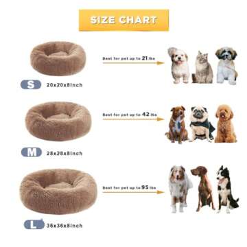 Kimpets Dog Bed Calming Dog Beds for Small Medium Large Dogs - Round Donut Washable Puppy Dog Bed, A...