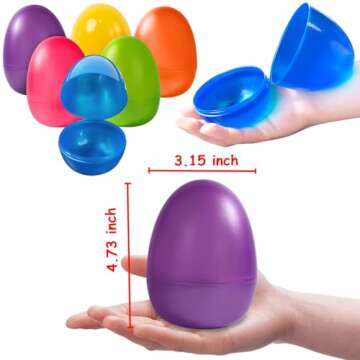 ESSENSON Large Surprise Eggs Filled 6 Pack Easter Eggs with Wind-Up Jumping Chics and Animal Stickers, Colorful Pre Plastic Easter Eggs for Kids Easter Basket Gifts Easter Basket Stuffers Fillers