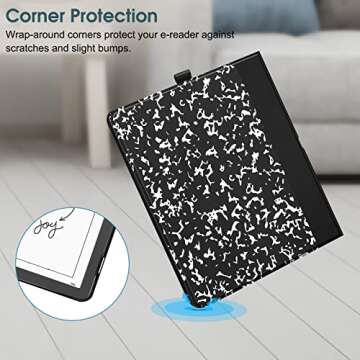 Fintie Slimshell Case for 10.2" Kindle Scribe (2024/2022 Release) - Slim Lightweight Premium PU Leather Book Folio Cover, Auto Sleep/Wake with Pen Holder, Composition Book