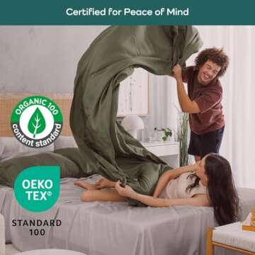 Bamtek 100% Viscose from Bamboo Sheets Queen Size, Super Soft Bedding Set, 4PC Cooling Sheets for Ho...