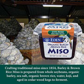 Eden Organic Barley & Brown Rice Miso Paste, Umami Rich, 12.1 oz