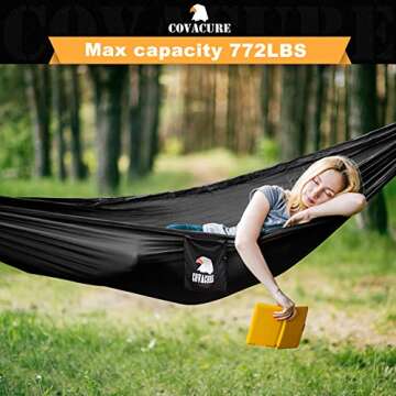Covacure Camping Hammock - Lightweight Double Hammock, Hold Up to 772lbs, Portable Hammocks for Indo...