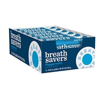 Refreshing BREATH SAVERS Peppermint Sugar Free Breath Mints Rolls - 24 Count