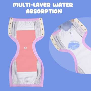 BIG ELEPHANT Baby Side Button Training Pants, Reusable Snaps on 100% Cotton Training Underwear for T...