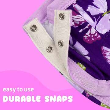 BIG ELEPHANT Baby Side Button Training Pants, Reusable Snaps on 100% Cotton Training Underwear for Toddler, 3 Years