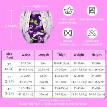 BIG ELEPHANT Baby Side Button Training Pants, Reusable Snaps on 100% Cotton Training Underwear for Toddler, 3 Years
