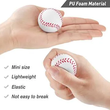 ADXCO 24 Pack Mini Sports Balls Foam Baseball Stress Balls with Black Drawstring Mesh Bag for School Carnival Reward Party Favors Stress Anxiety Relief Relaxation (Baseball)