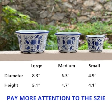 HakkaGirl Ceramic Flower Pots, White Ceramic Planter Plant Pots Indoor Decorative for Succulent Cactus Herb Orchid or Small Plants with Trays, Set of 3