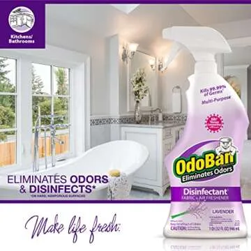OdoBan Ready-to-Use Disinfectant and Odor Eliminator, 32 Ounce Spray Bottle, Lavender Scent
